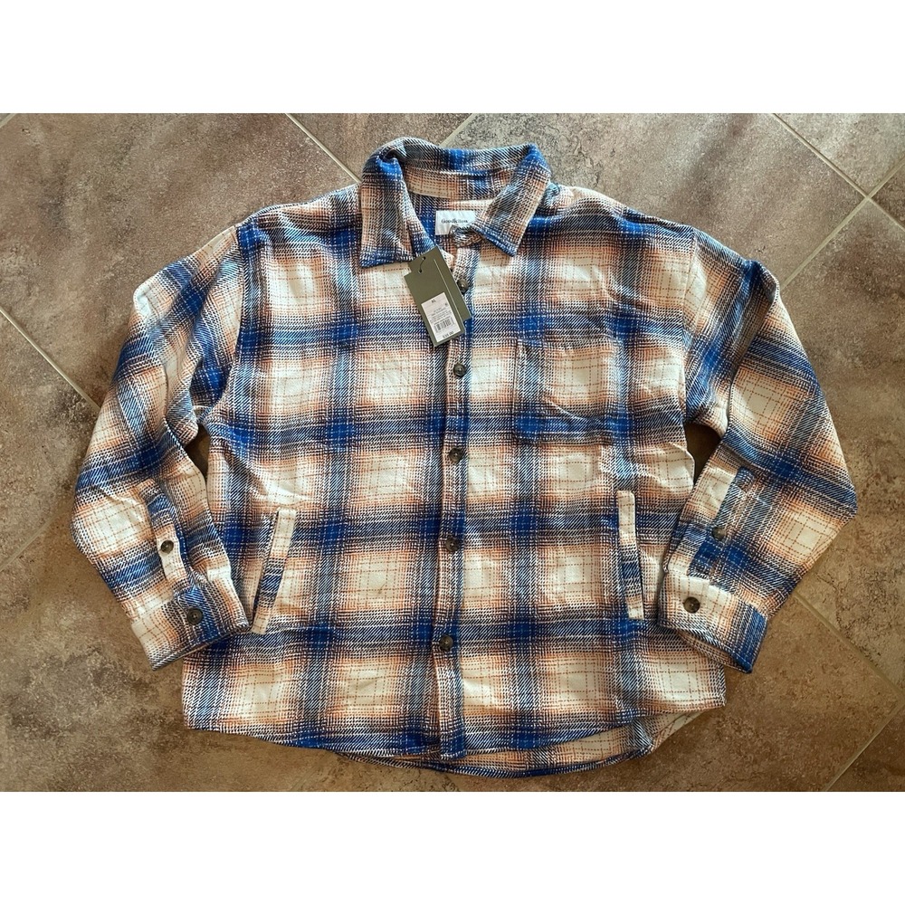 Goodfellow & Co Men's  Heavyweight Button Down Plaid Flannel Shirt Size XL NWT
